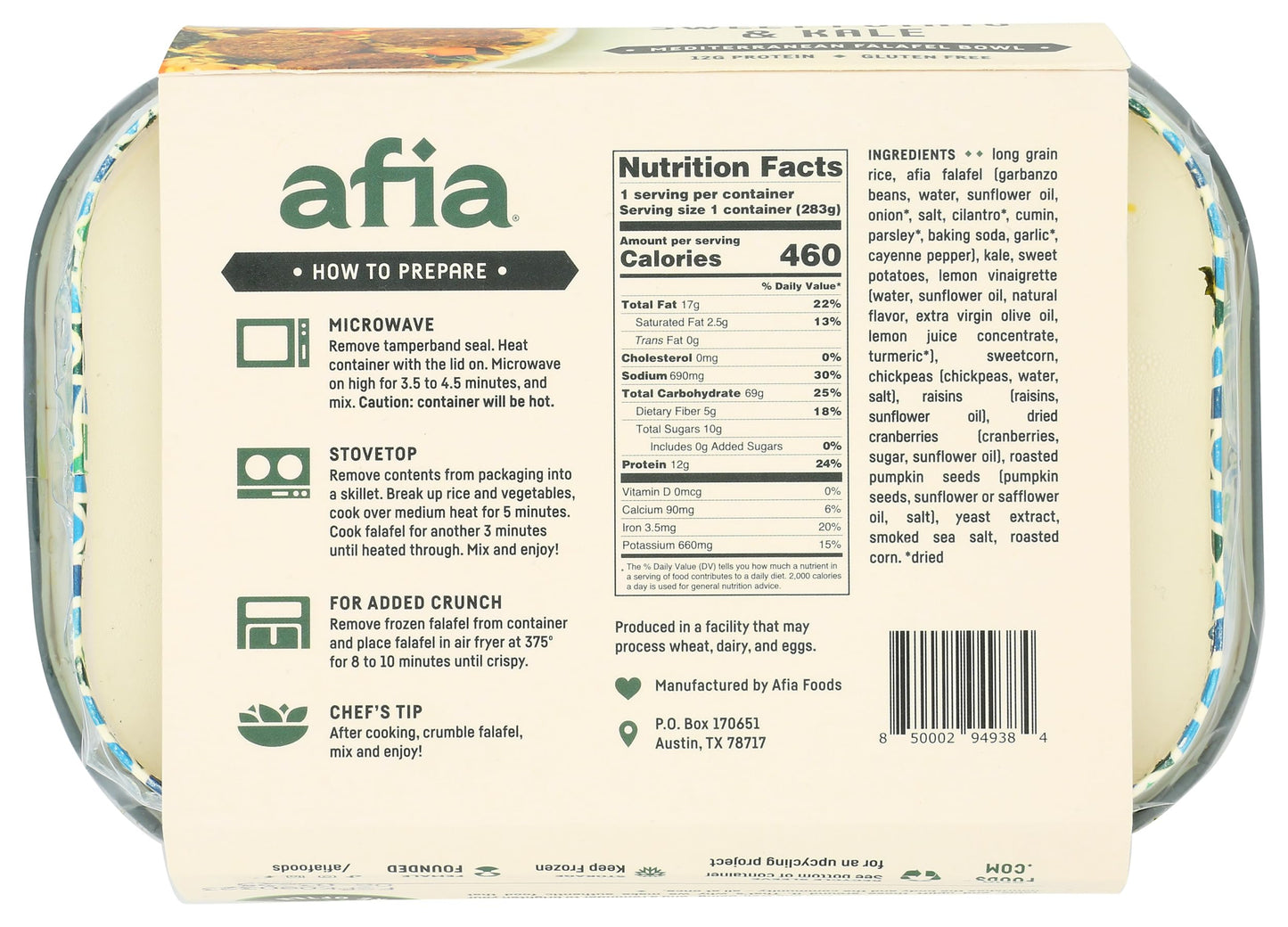 Afia Sweet Potato & Kale Mediterranean Falafel Bowl, 10 Oz