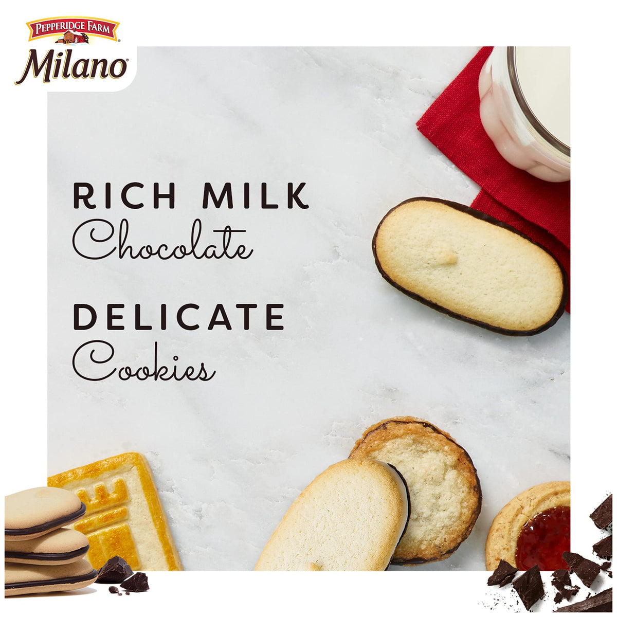 Pepperidge Farm Milano Milk Chocolate Cookies, 6 Oz Bag (15 Cookies)