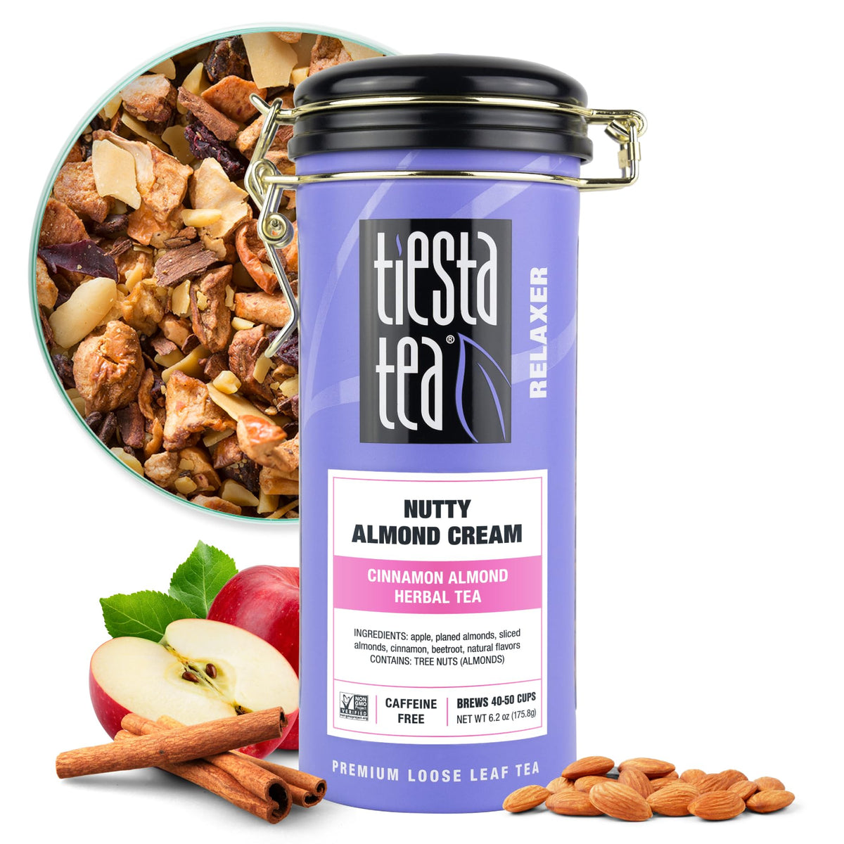 Tiesta Tea - Nutty Almond Cream | Cinnamon Almond Herbal Tea |Premium Loose Leaf Tea Blend |Non-Caffeinated Fruit Tea | Make Hot