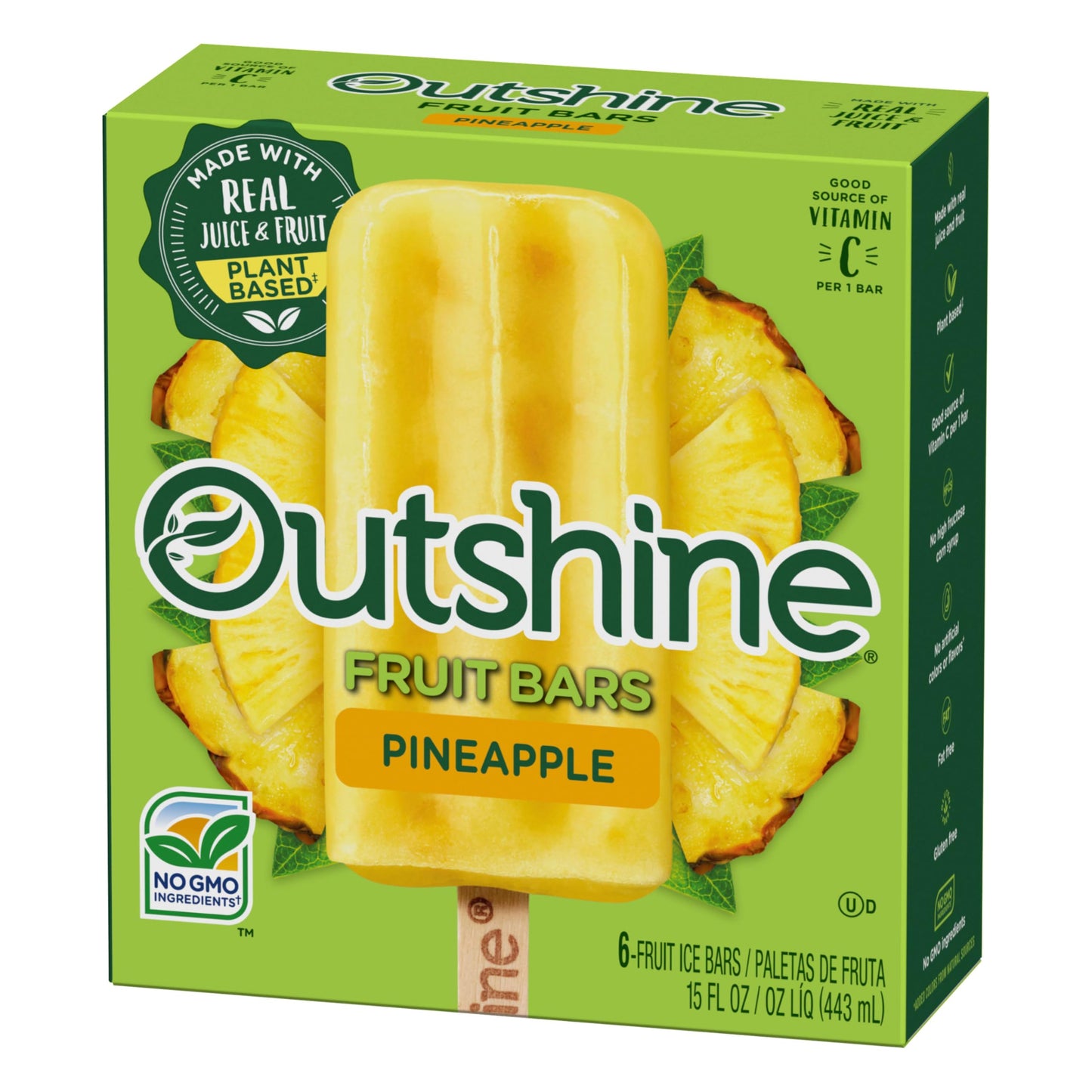 Outshine Fruit Bars, Pineapple, 6 Ct