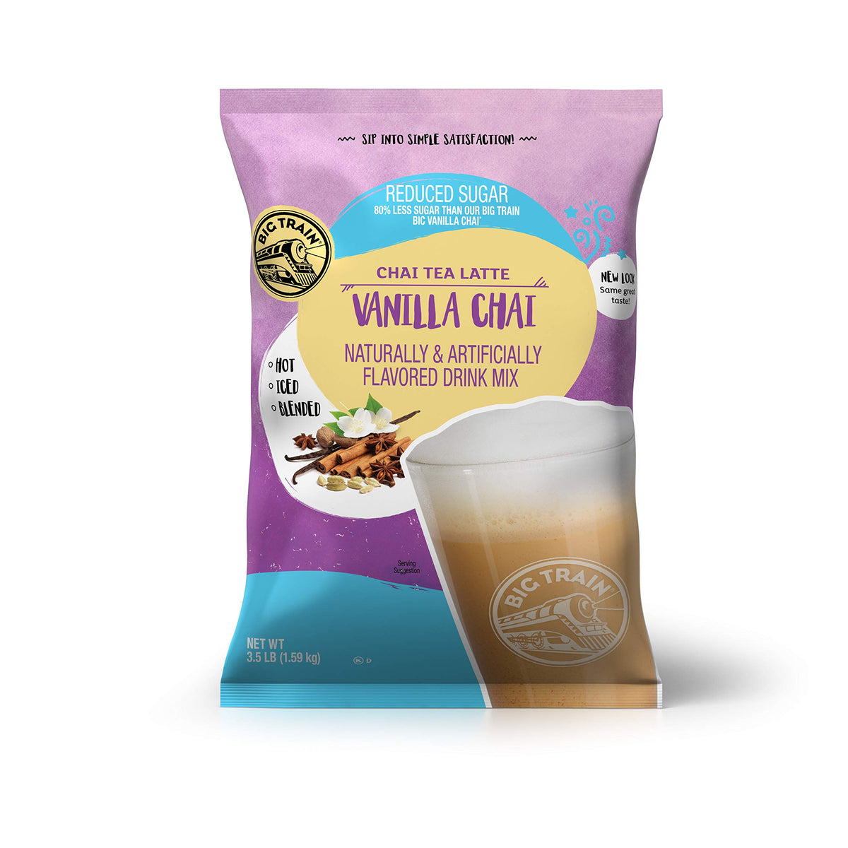 Big Train No Sugar Added Vanilla Chai Tea Latte Beverage Mix, 3.5 Pound (Pack Of 1)