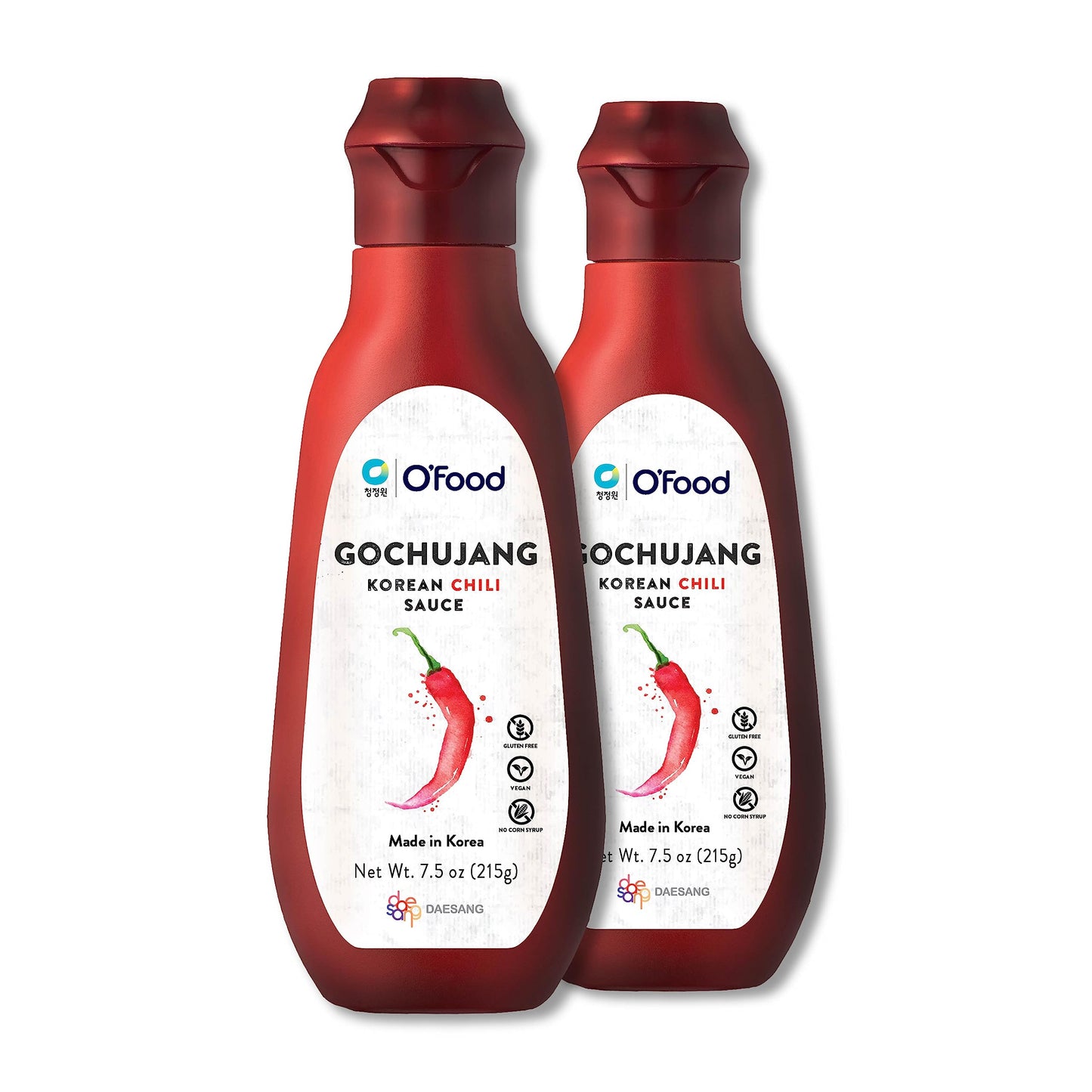 Chung Jung One O'Food Gochujang Korean Chili Sauce, Medium Hot Sauce, 7.50 Oz. (Pack Of 2)