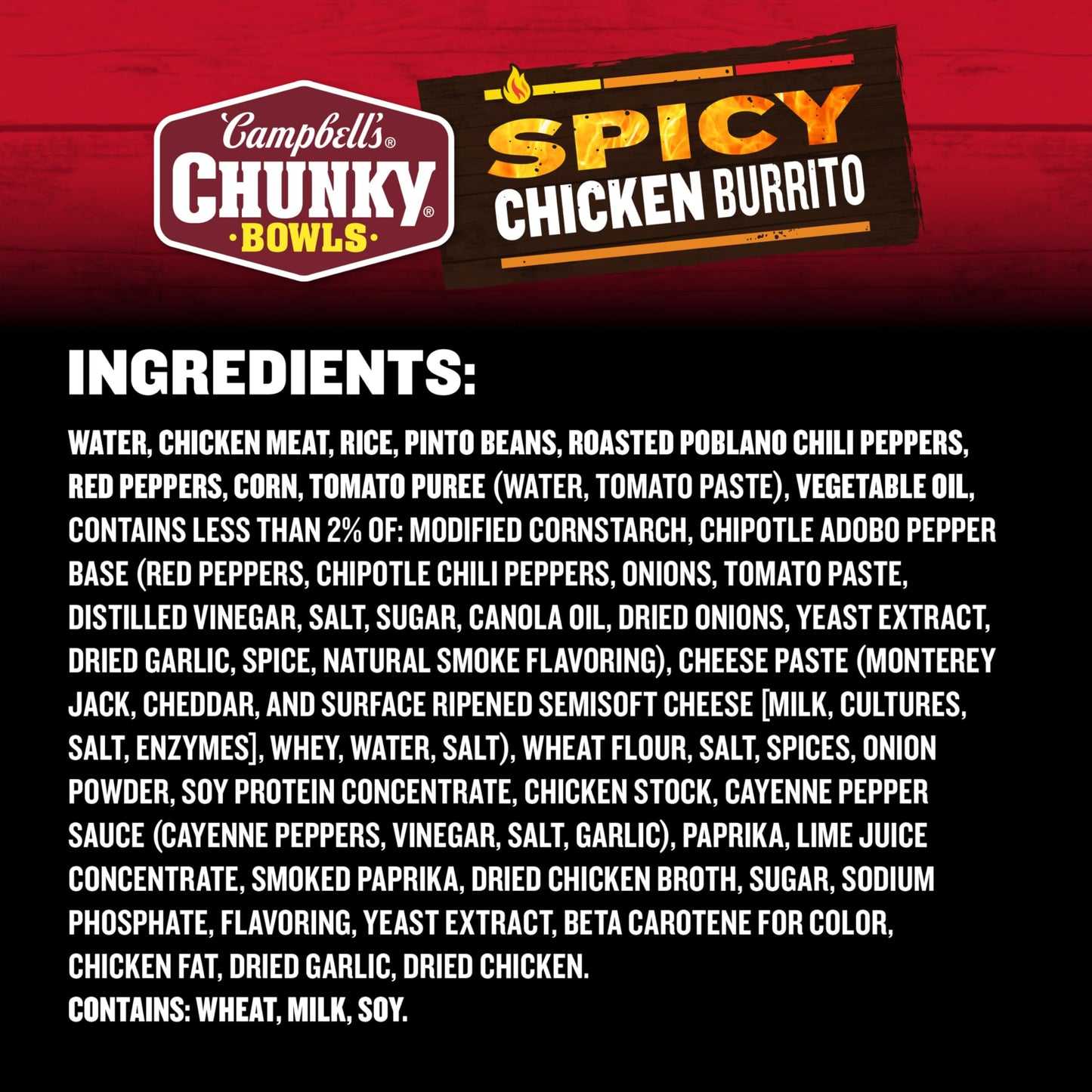 Campbells Chunky Spicy Chicken Burrito Soup, 15.25 Oz Bowl