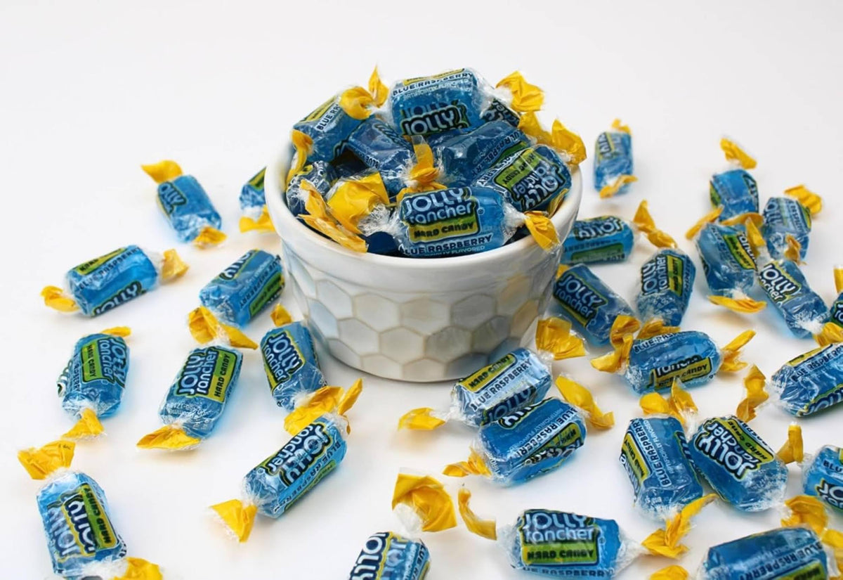 Blue Raspberry Jolly Ranchers Hard Candy Bulk - All Blue Jolly Ranchers Only - By Queen City Candy Cave (1 Pound)
