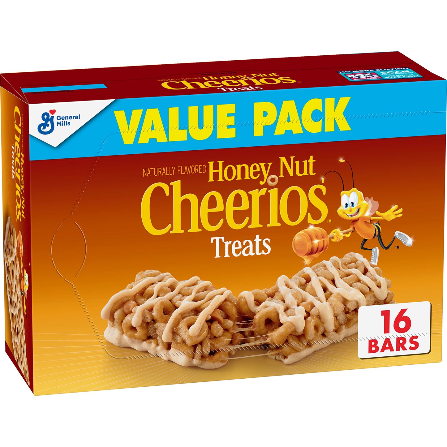 Cheerios Honey Nut Cheerios Breakfast Bars, Value Pack, 16 Count, Great for On-the-Go Snacking