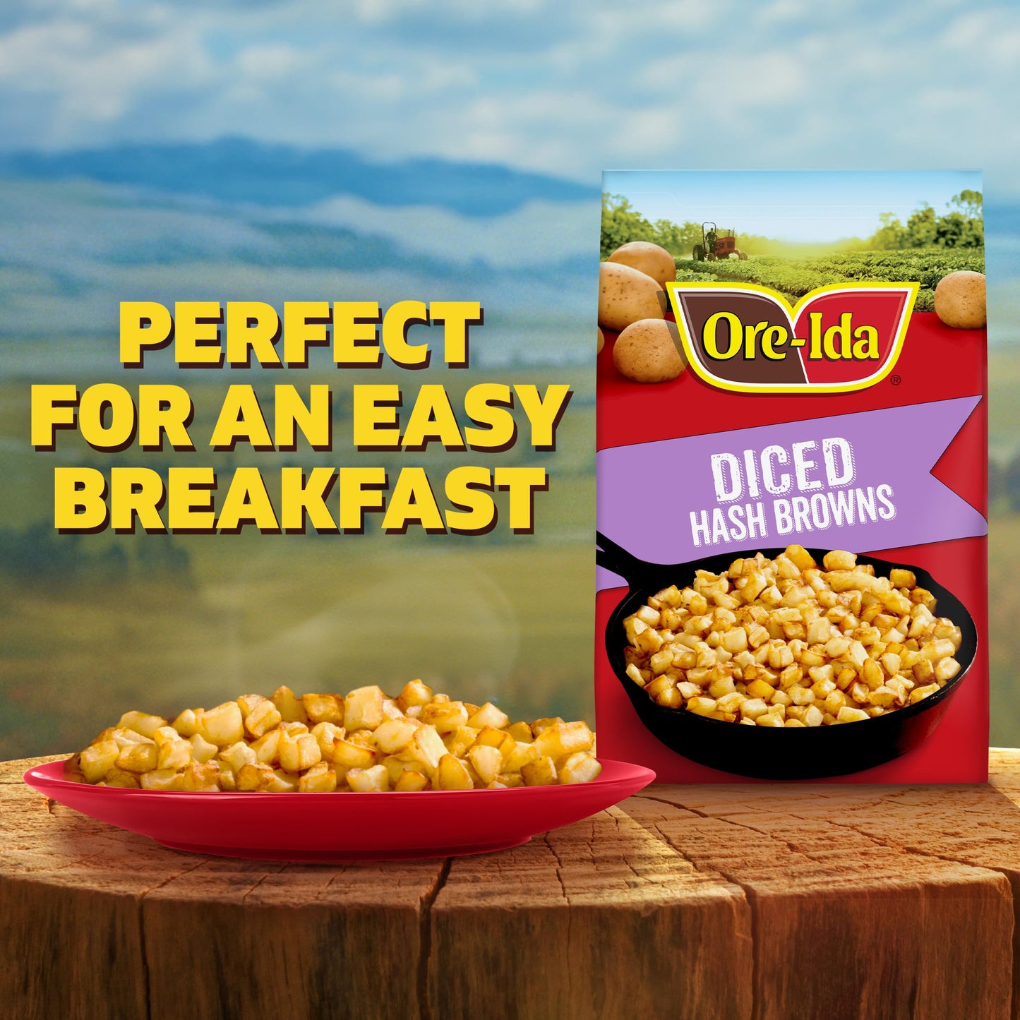 Ore-Ida Diced Hash Brown Frozen Potatoes, 32 oz Bag