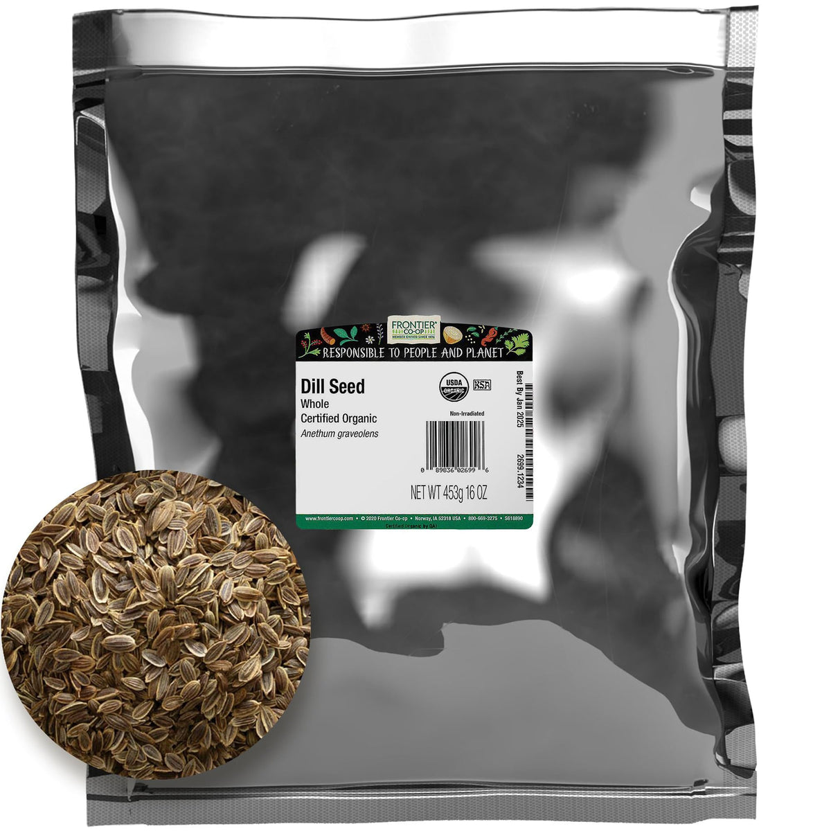 Frontier Co-op Organic Whole Dill Seed 1lb - 1 Pound (Pack of 1)