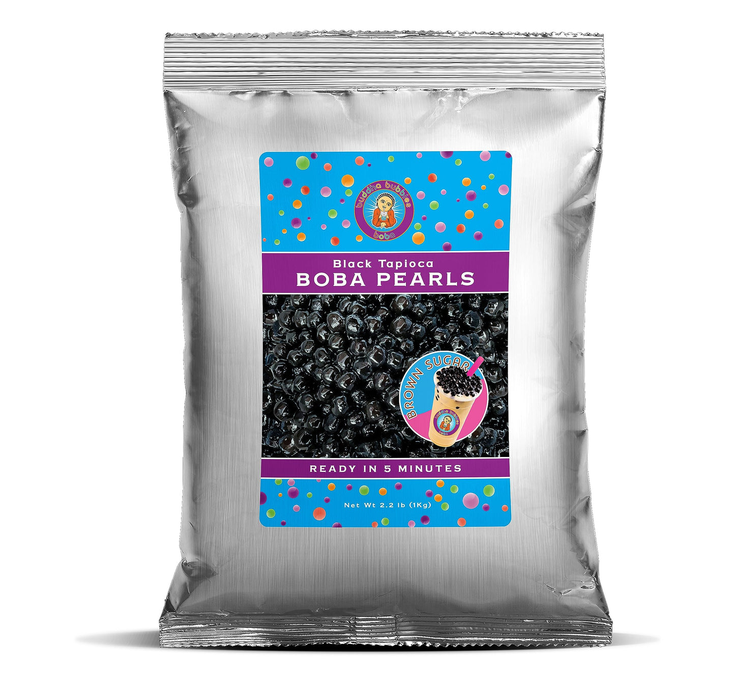 Buddha Bubbles Boba Quick Cook REAL Tapioca Boba Pearls, Black, 2.2 Pounds