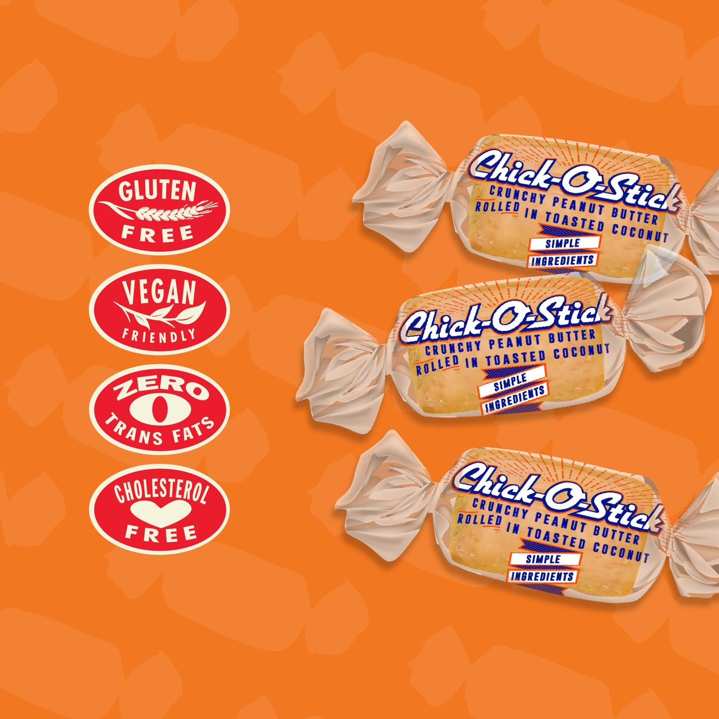 Atkinson Sugar Free Chick-O-Stick  12 Pieces  3.75 Ounce Bags  No Trans Fat  Peanut Butter and Coconut Candy