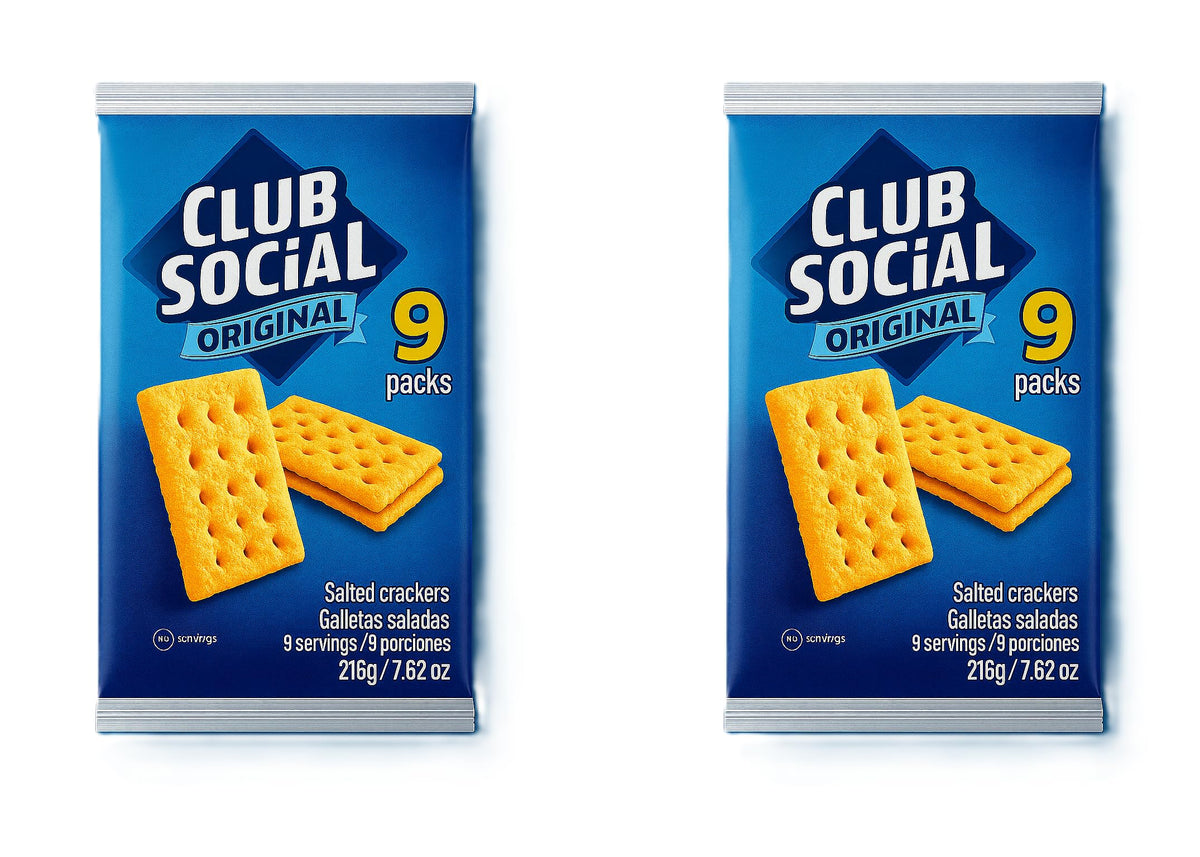Club Social Original - Galletas Saladas, Salted Crackers - 9 units - 2 PACK