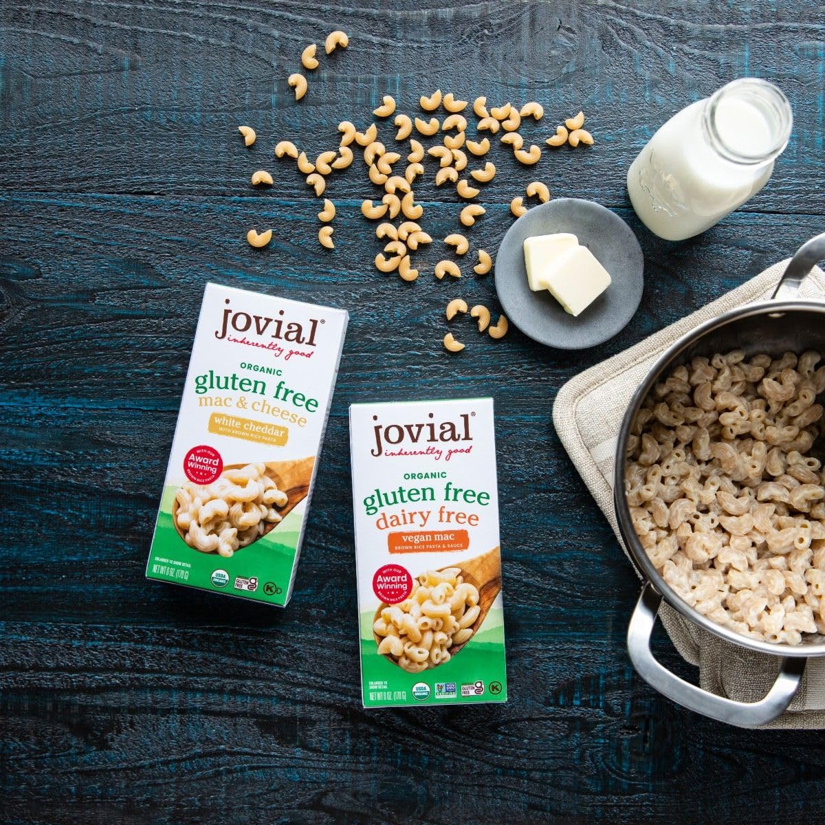 Jovial Organic Gluten Free Dairy Free Vegan Mac - Gluten Free Vegan Pasta, Whole Grain Pasta, Organic Pasta, Vegan Gluten Free Mac, Award Winning Taste, Made In Italy - 6 Oz