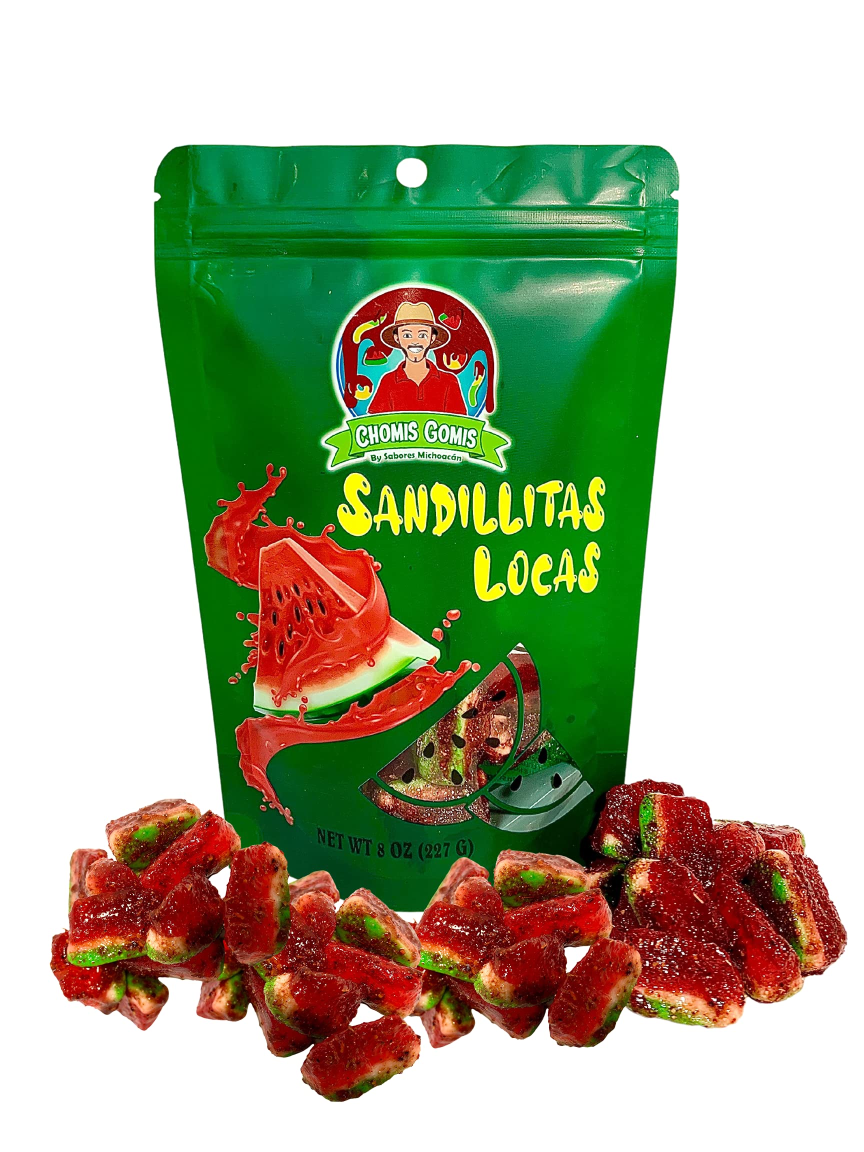 Chomis Gomis Candy Chamoy Gummy - Watermelon Flavor - 8 Ounce - Multicolor