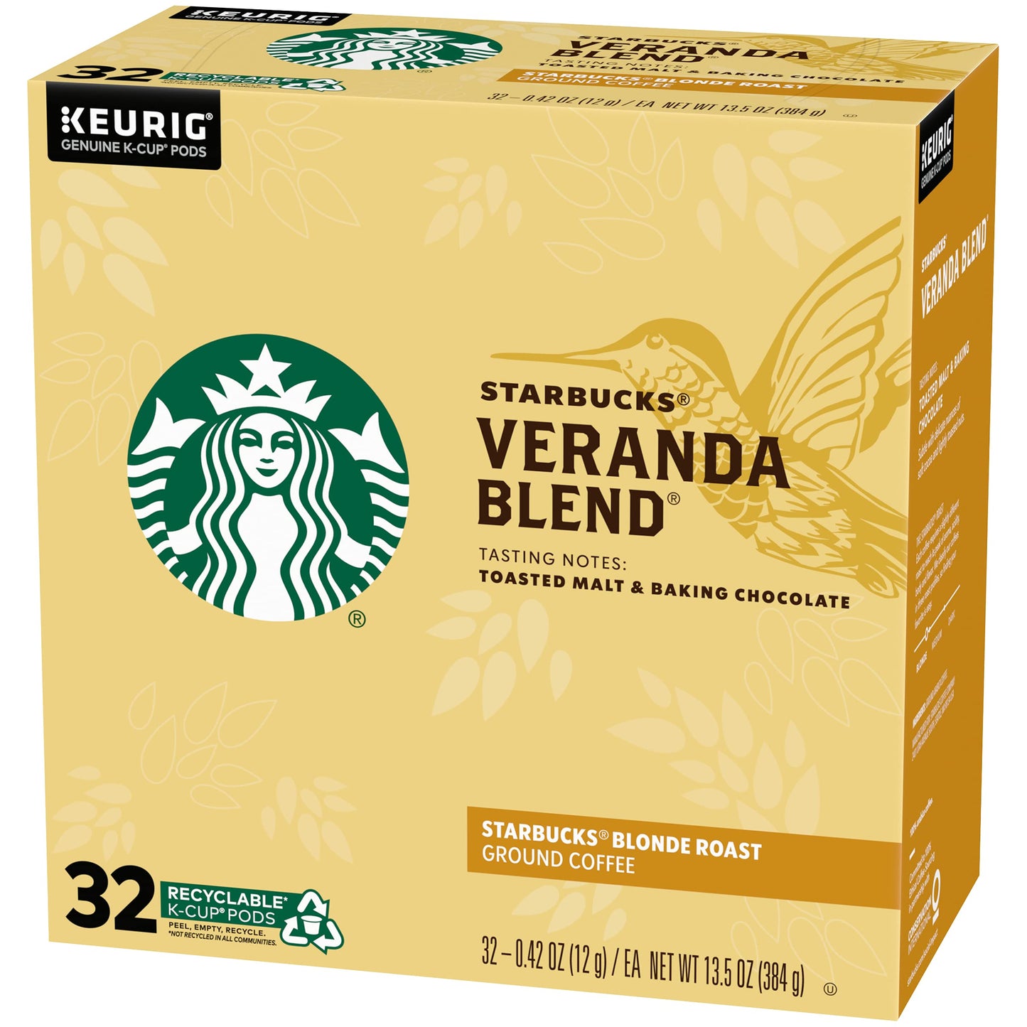 Starbucks Veranda Blend Single Serve compact pieces for Keurig, 96 Count, Pack of 1