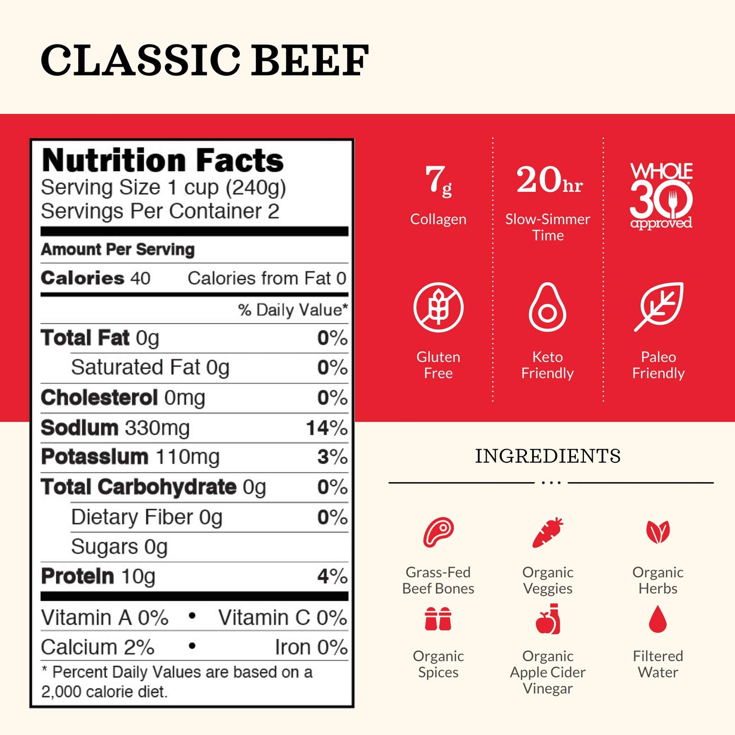Beef Bone Broth Soup By Kettle And Fire, 1 Pack