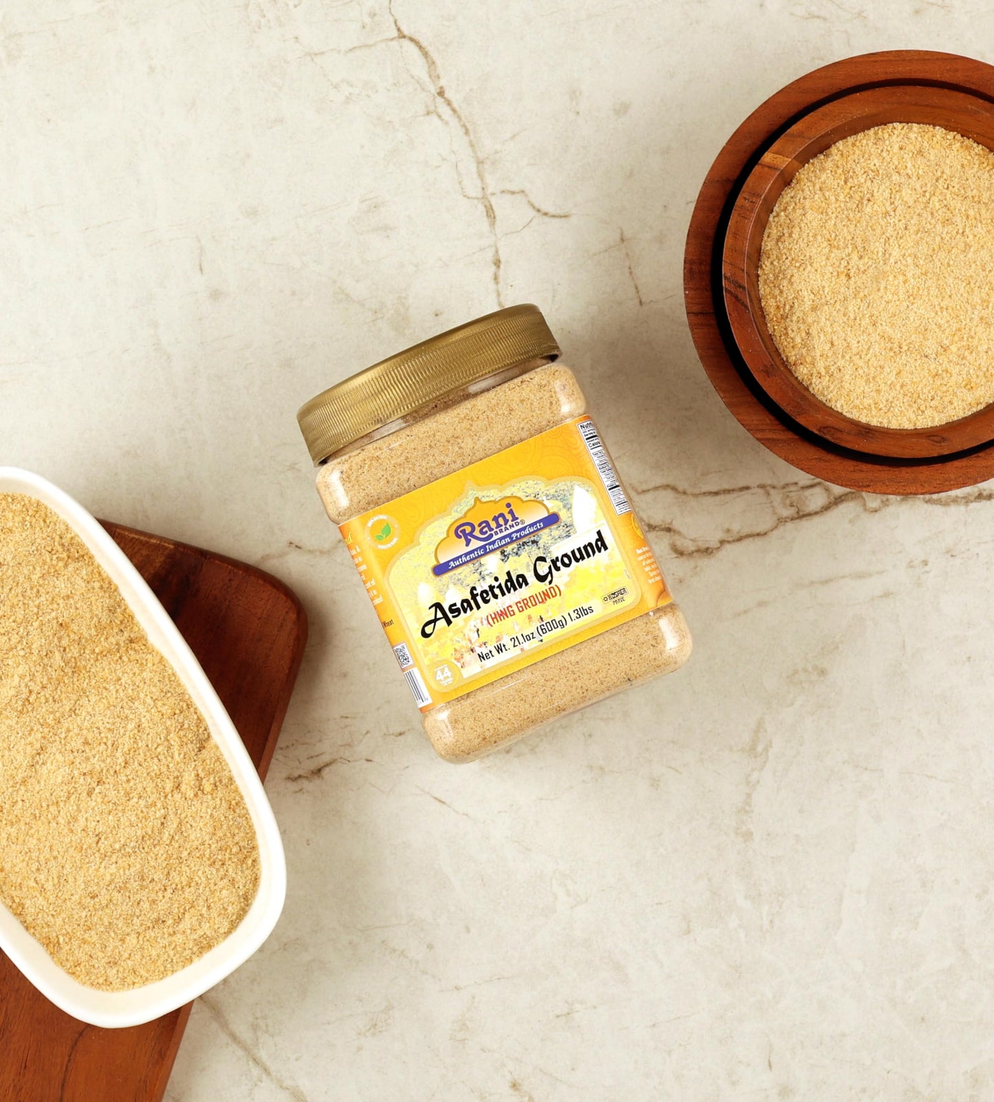 Rani Asafetida (Hing) Ground 21oz (600g) 1.3lbs PET Jar, Pack of 6 ~ All Natural | Salt Free | Vegan | Non-GMO | Asafoetida Indi