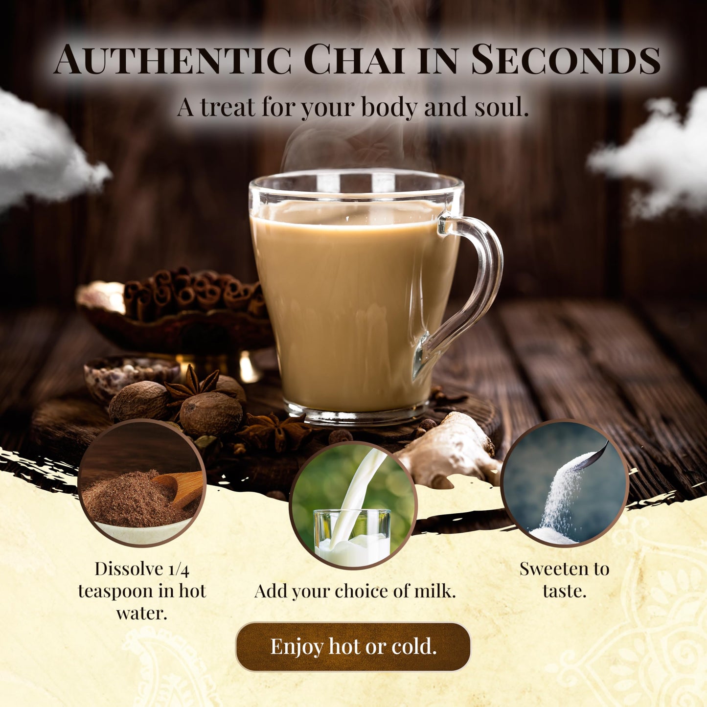 Blue Lotus Chai - Rooibos Masala Chai - Makes 530 Cups - 1 Pound Bulk Bag Masala Spiced Chai Powder With Organic Spices - Instan