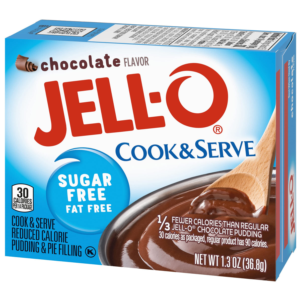 Jell-O Chocolate Pudding, Cook & Serve, Sugar Free, 1.3 Oz Box, 4 Packs