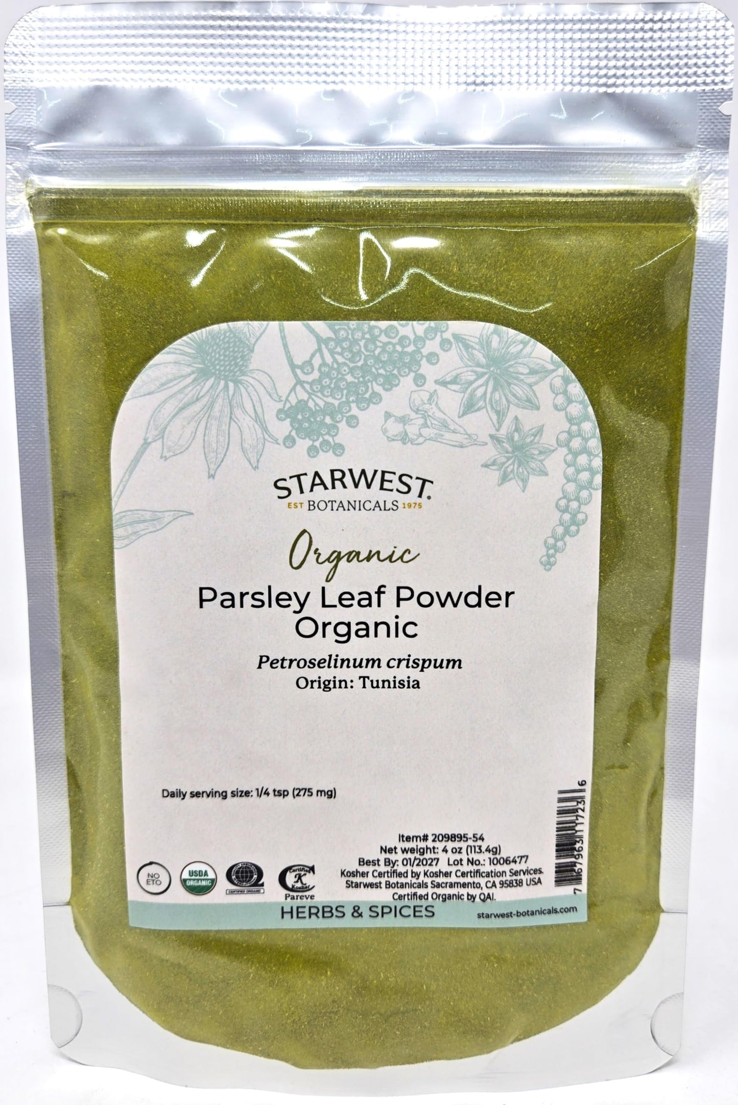 Organic Parsley Leaf Powder 4 oz