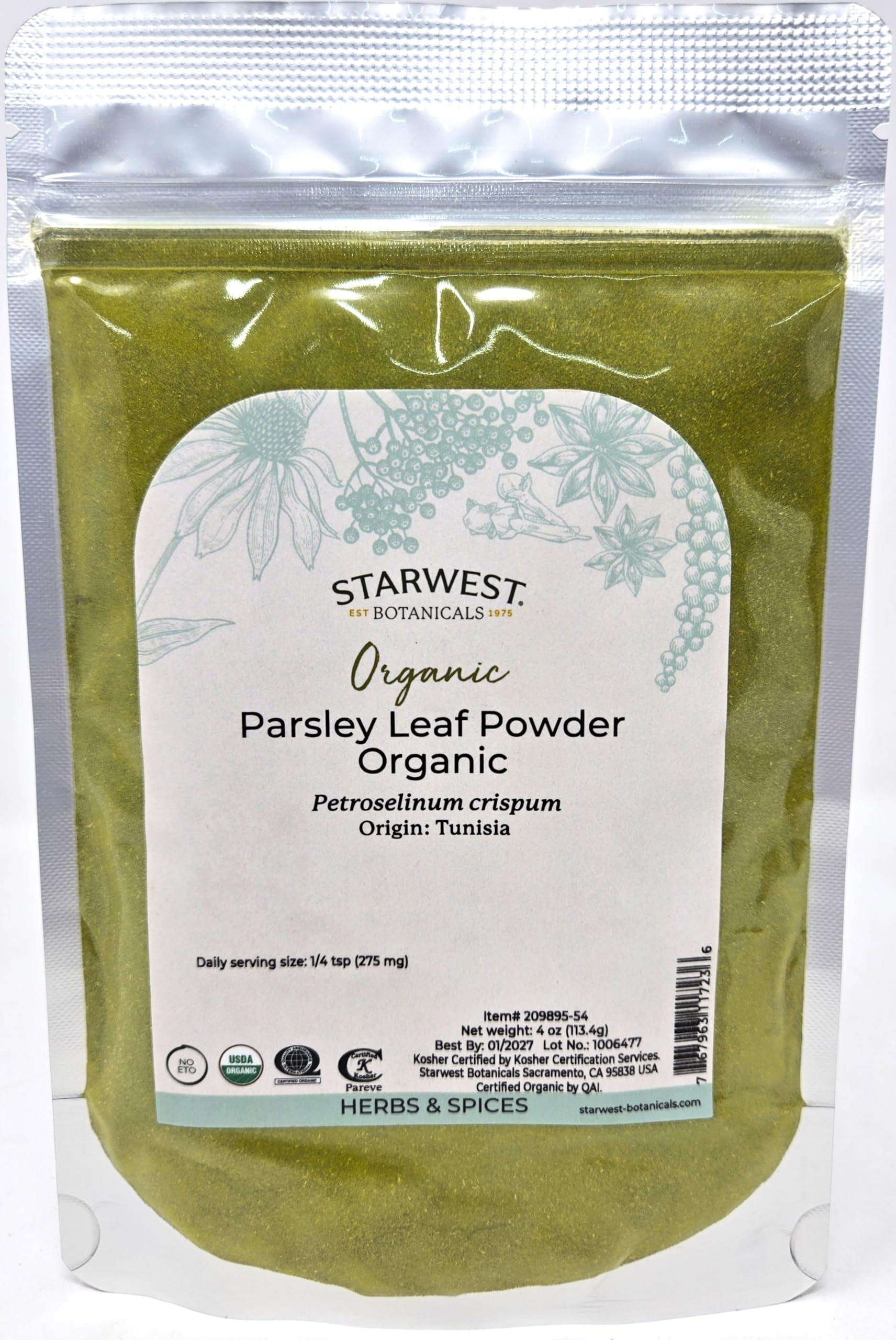 Organic Parsley Leaf Powder 4 oz