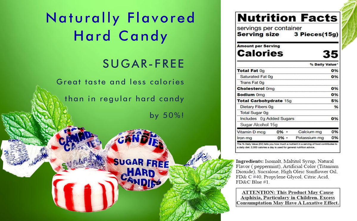 SweetGourmet Sugar-Free Peppermint Starlights | Naturally Flavored | 1 Pound