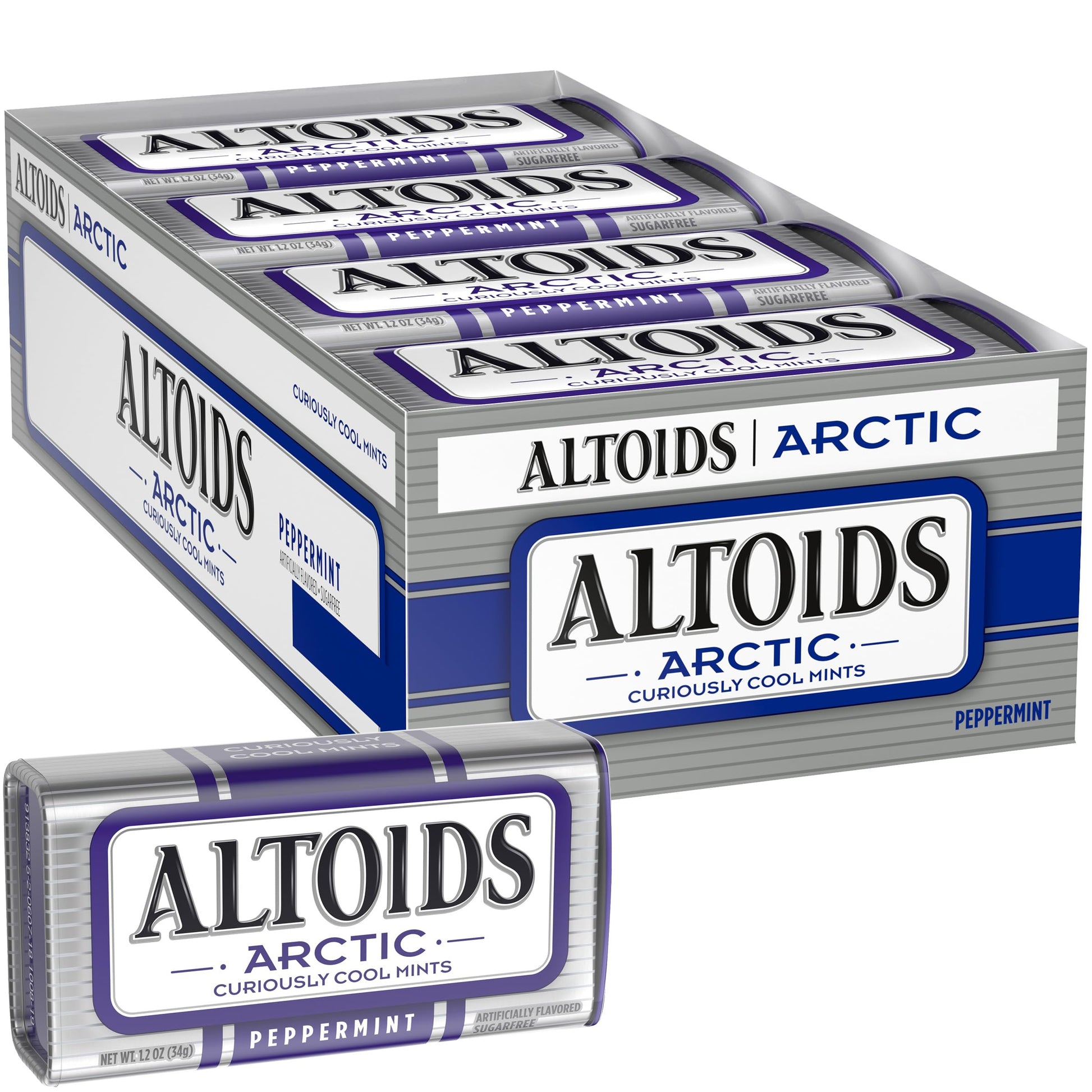 The Hampton Candy Company Altoids Peppermint Mints, 1.2 Ounce Each, 8 Pack, Total 9.6 Ounce