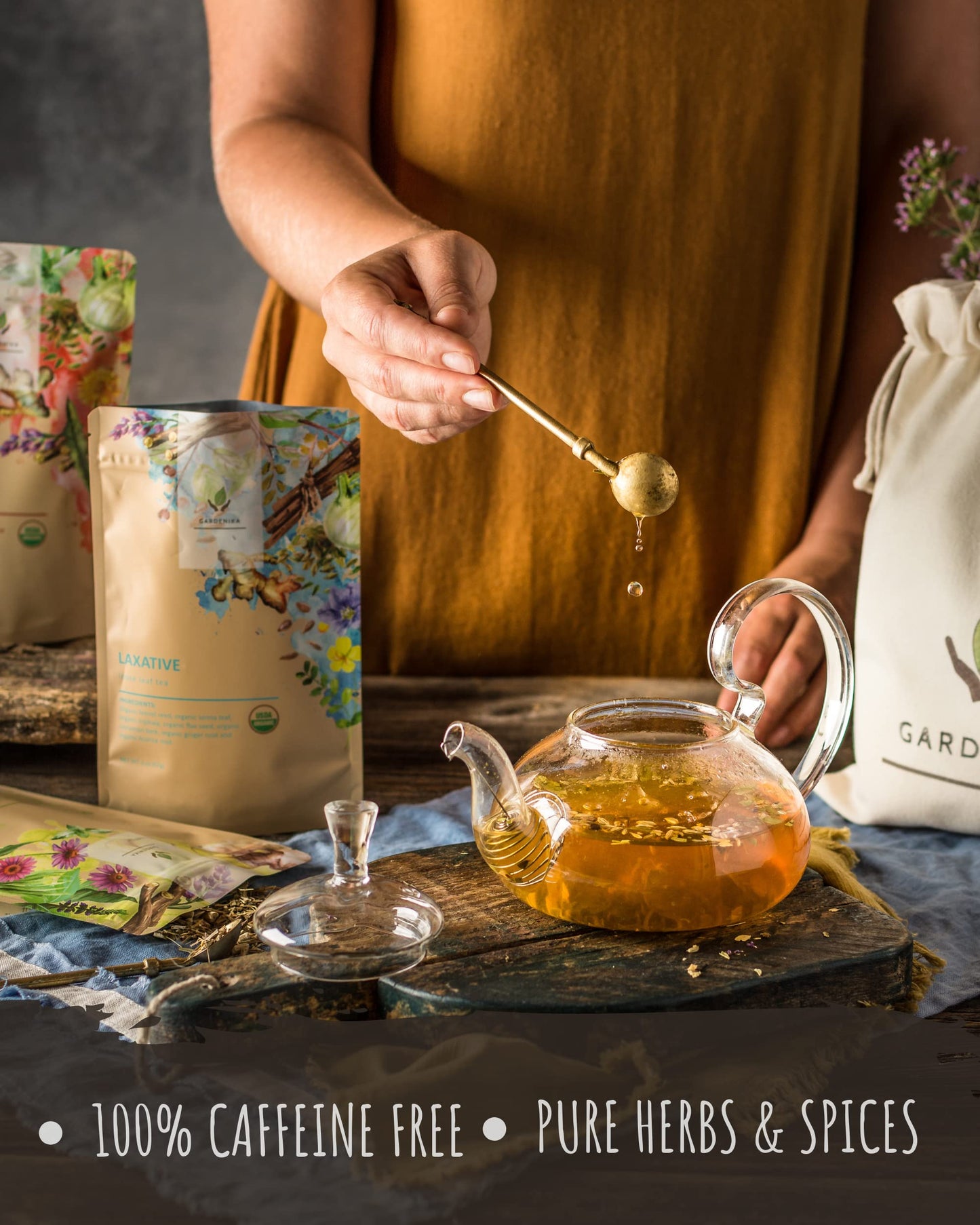 Gardenika Organic Loose Leaf Tea Set - Herbal & Caffeine-Free - 5 Pack - Kosher - No Artificial Flavors - Model 1042365518