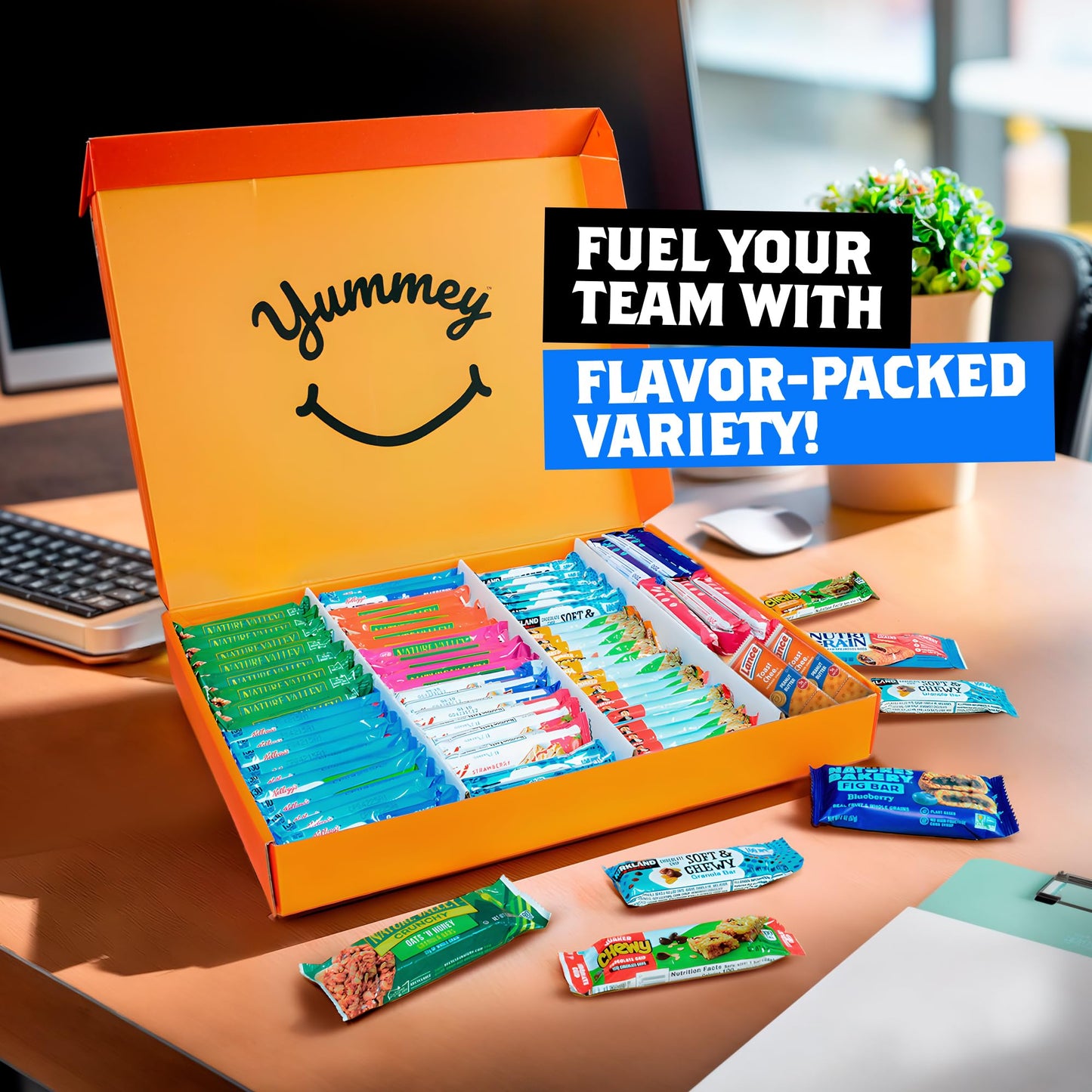 Granola Bars Bulk Variety Pack - Healthy Granola Bars Variety Snack Box for Office Snacks & Healthy Breakfast Bars - Snacks Variety Pack for mature-themeds and Kids (60 Count)