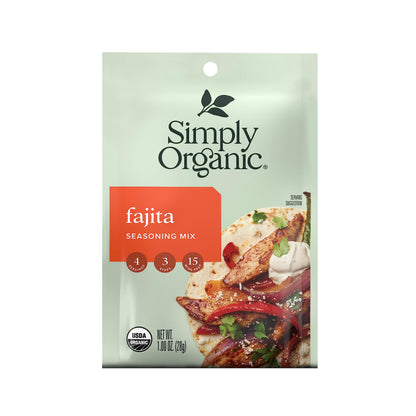 Simply Organic Fajita Seasoning, Certified Organic | 1 oz | Pack of 12