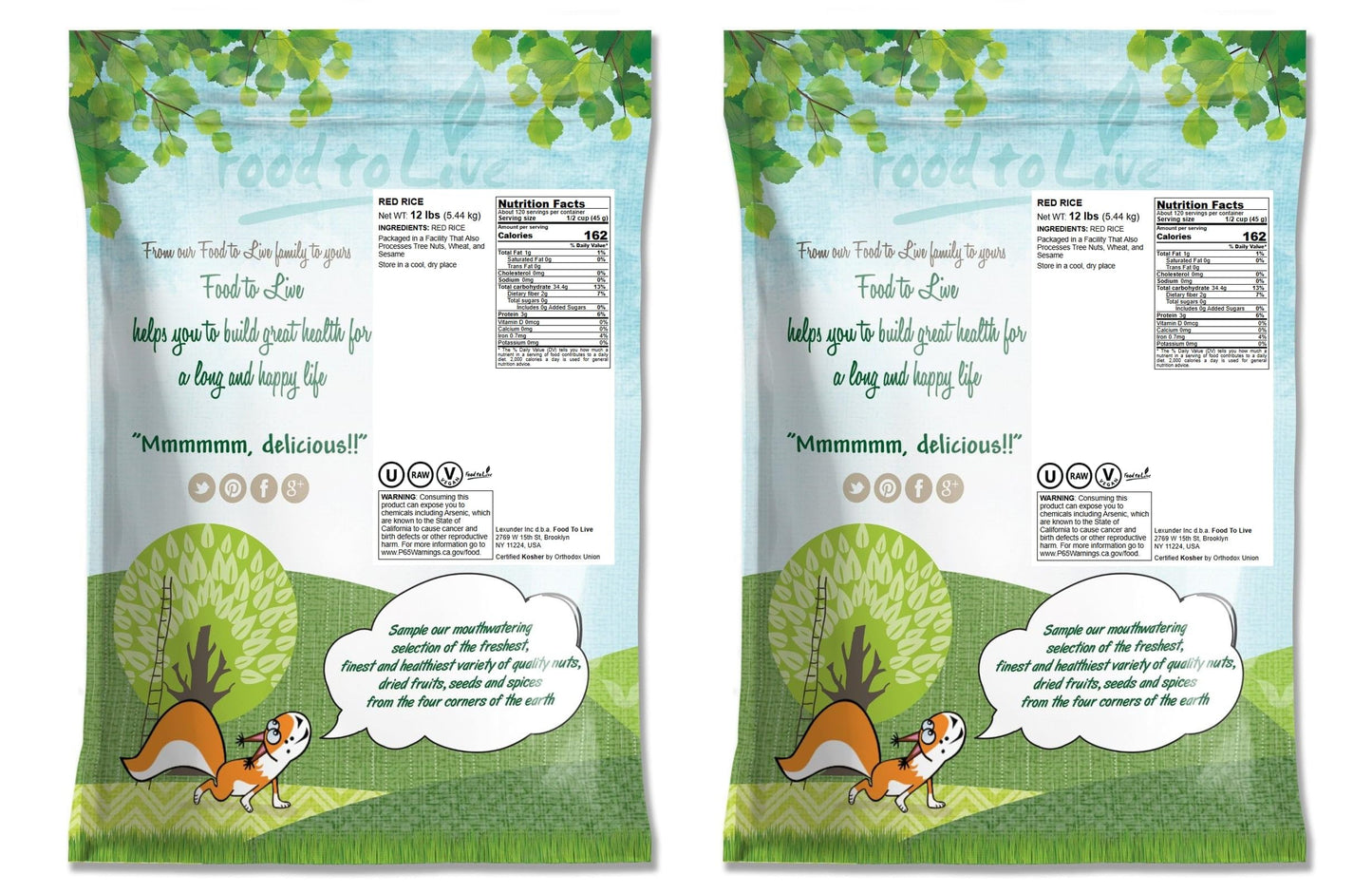 Food To Live Red Rice, 24 Pounds - Whole Rice, Nutty Flavor, Soft Texture, Non-Sticky, Vegan. Good Source Of Protein And Antioxi
