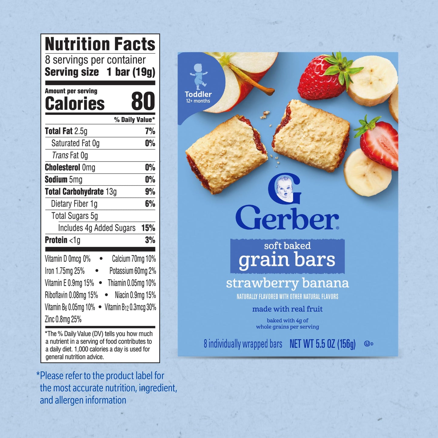 Gerber Soft Baked Grain Bars, Strawberry Banana, Toddler Snacks