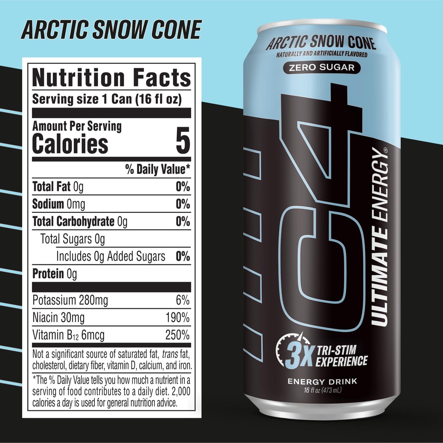 C4 Ultimate | Pre Workout Sugar Free Energy Drink Official Variety Pack | Tri-Stim Experience with 300mg Caffeine + TeaCrine + Dynamine | 16oz (Pack of 12)