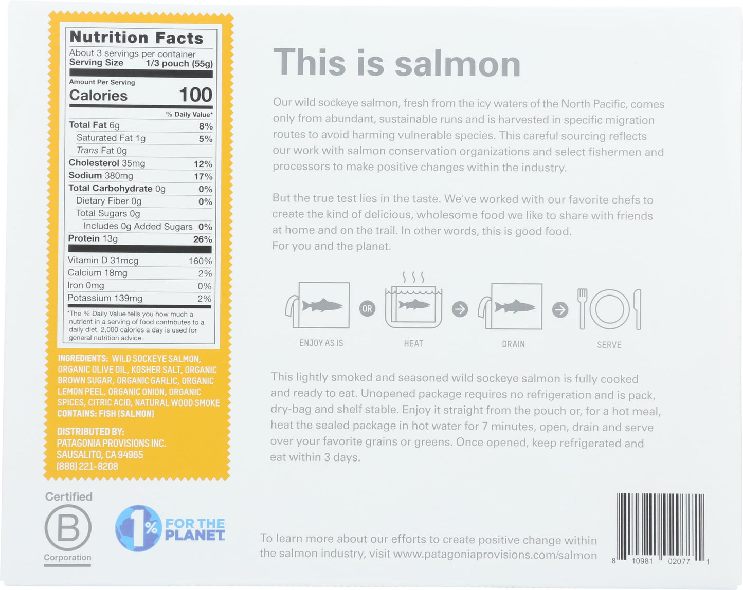 Patagonia - Salmon Wld Sckeye Lemon Pepper - Case Of 6-6 Oz(D0102H7Issy.)
