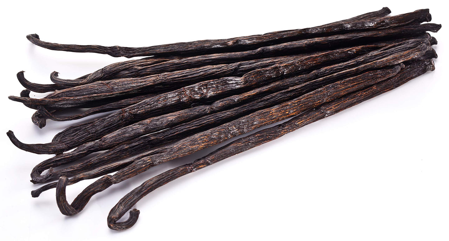 Vanilla Bean Kings 25 Count Vanilla Beans - Whole Extract Grade B Pods for Baking, Cooking, Coffee - Black/Dark Brown