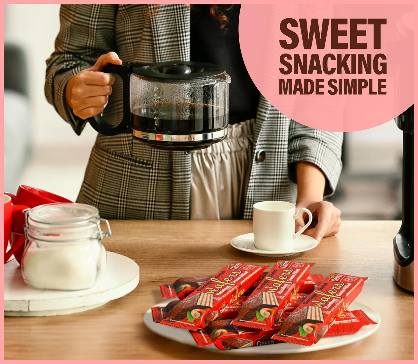 Gefen (40 Pack) Individually Wrapped Dairy Free Chocolate Coated Wafers Filled With Delicious Hazelnut Flavored Cream | Kosher | Lunch Box Friendly