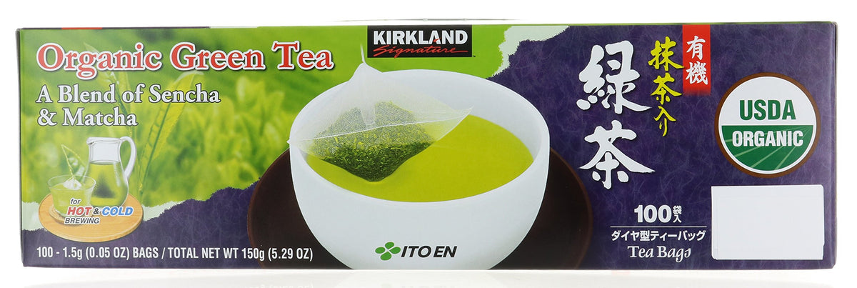 Kirkland Signature Organic Green Tea, 1.5 G, 100-Count