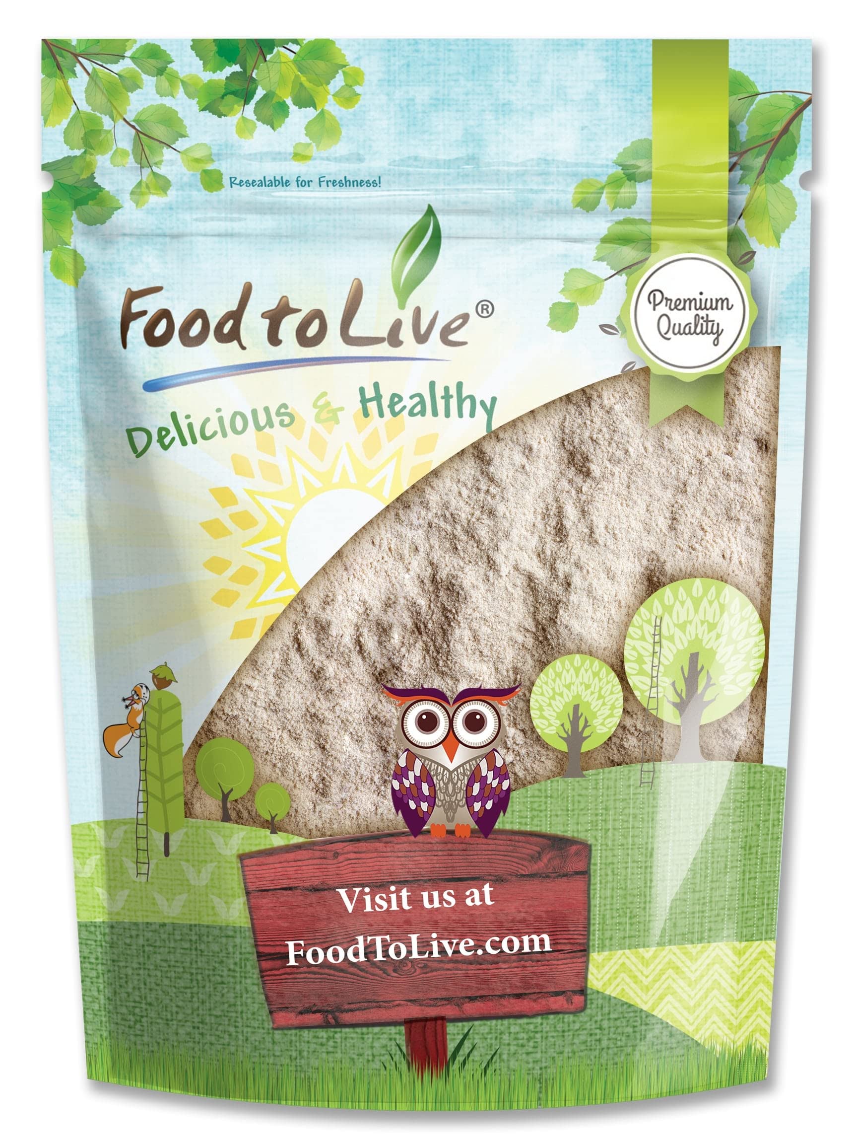 Food to Live Barley Flour, 4 Pounds - Fine Powder, Kosher, Vegan, Bulk. Rich in Fiber. Wheat Flour Alternative. Great for Baking