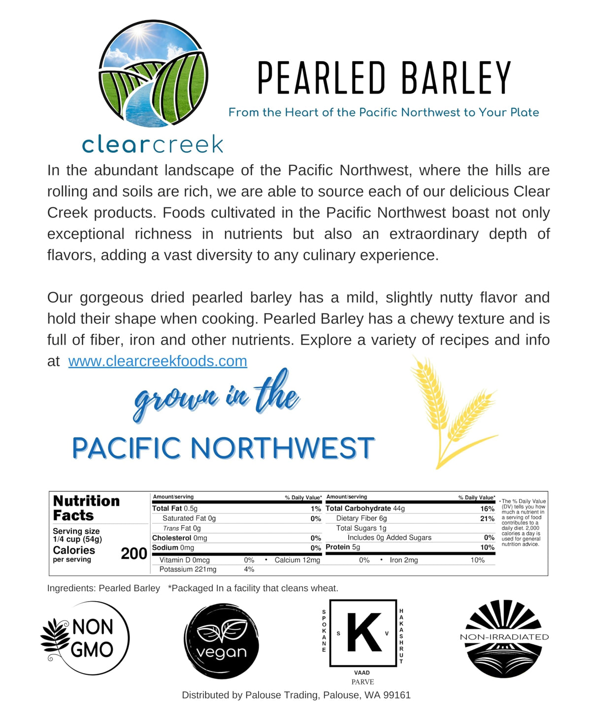 Pearled Barley | 4 Lb Drawstring Bag | Non-Gmo | Kosher | Vegan | Non-Irradiated