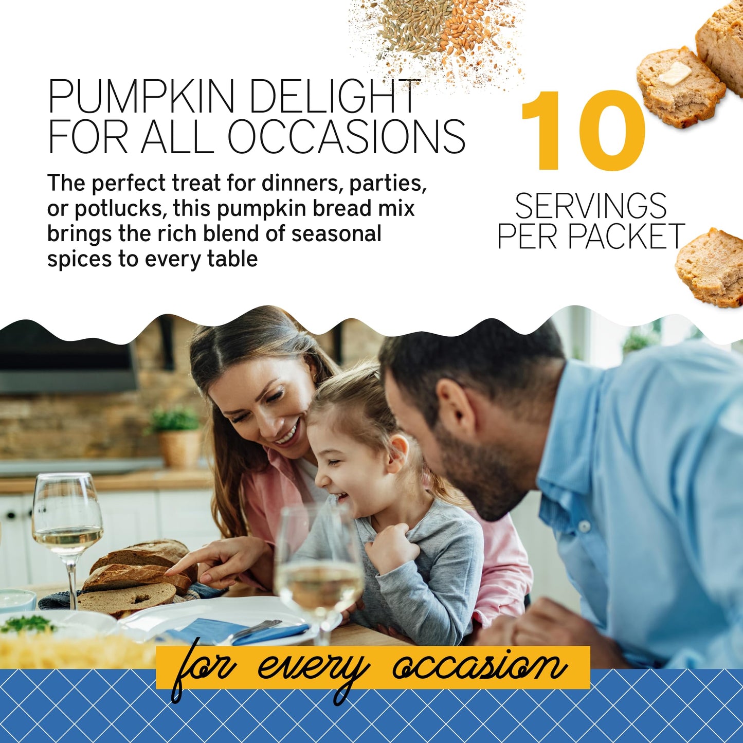 Southern Living Pumpkin Bread Mix, Easy-to-Bake, 15.61 Ounce Pack, Perfect for Fall Desserts and Potlucks
