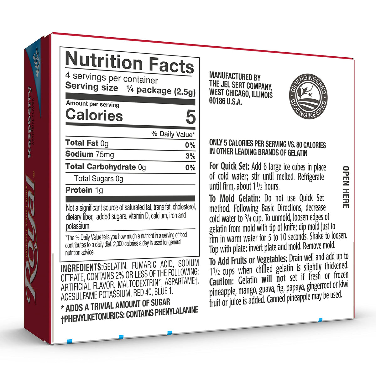Royal Raspberry Gelatin Dessert Mix , Sugar Free, 0.32-Ounce Box (Pack Of 12)