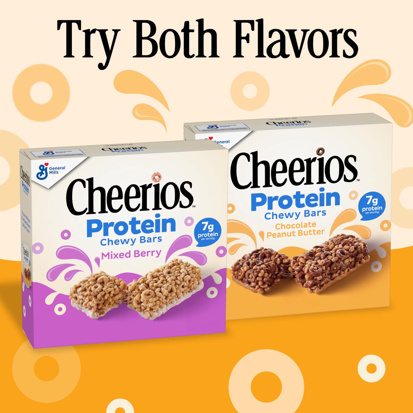Cheerios Protein Chewy Bars, Chocolate Peanut Butter, 5 Ct, 6.35 oz, Brown Snack Bars