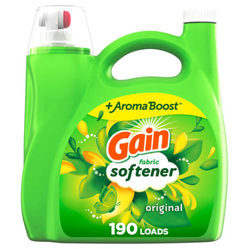 Gain Fabric Softener, Original Scent, 140 Fl Oz, 190 Loads, He Compatible, Packaging May Vary