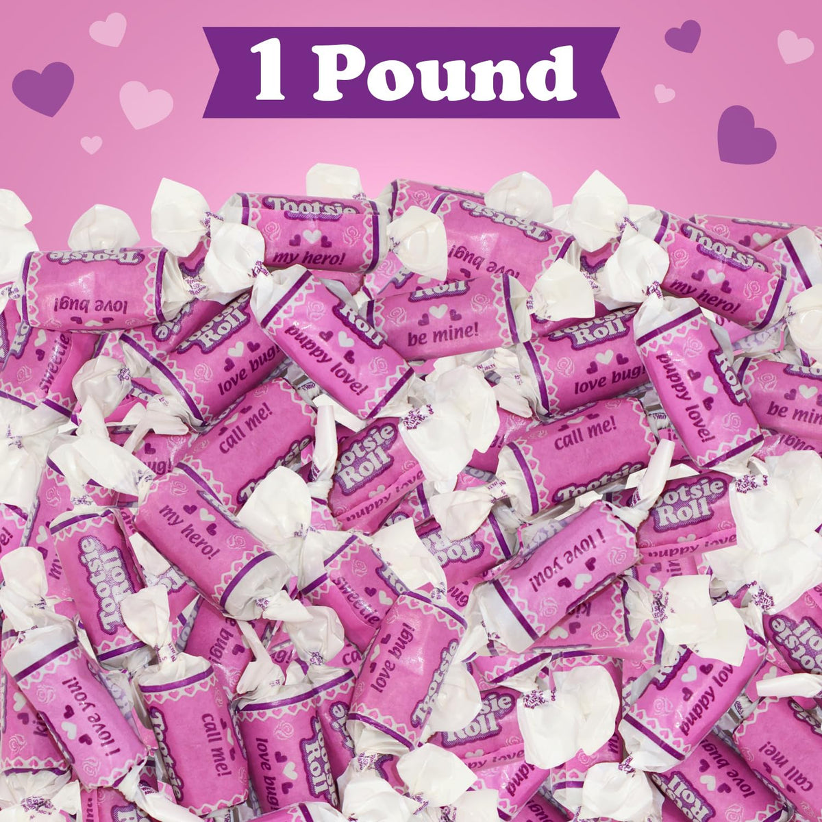 Toottsie Roll Midgees Valentine'S Candy 1 Pound - Individually Wrapped Candy Original Flavor, With Fun Messages On Every Wrapper