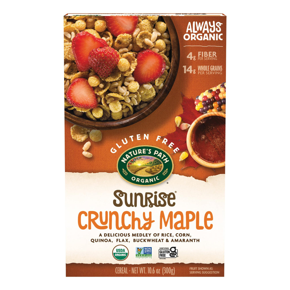 Nature s Path Organic Sunrise Crunchy Maple Cereal, 10.6 oz (Pack of 12), Gluten Free, Non-GMO
