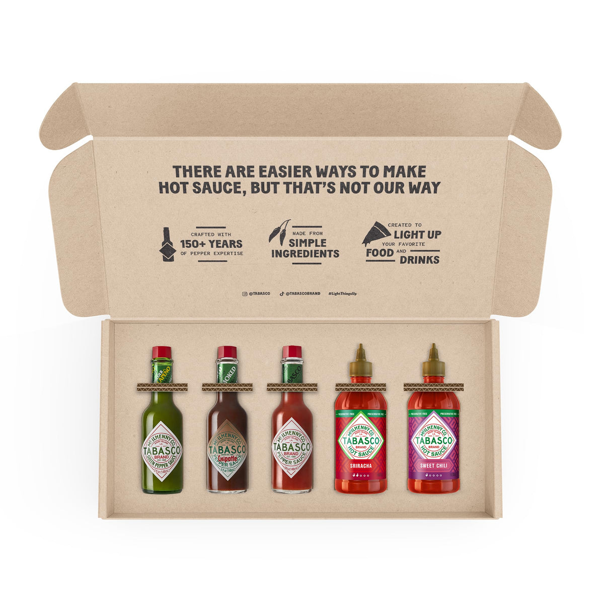 TABASCO Brand Hot Sauce Variety Pack, Gift Set Includes Five Tabasco Hot Sauce Glass & Squeeze Bottles, Perfect for Eggs, Pizza,