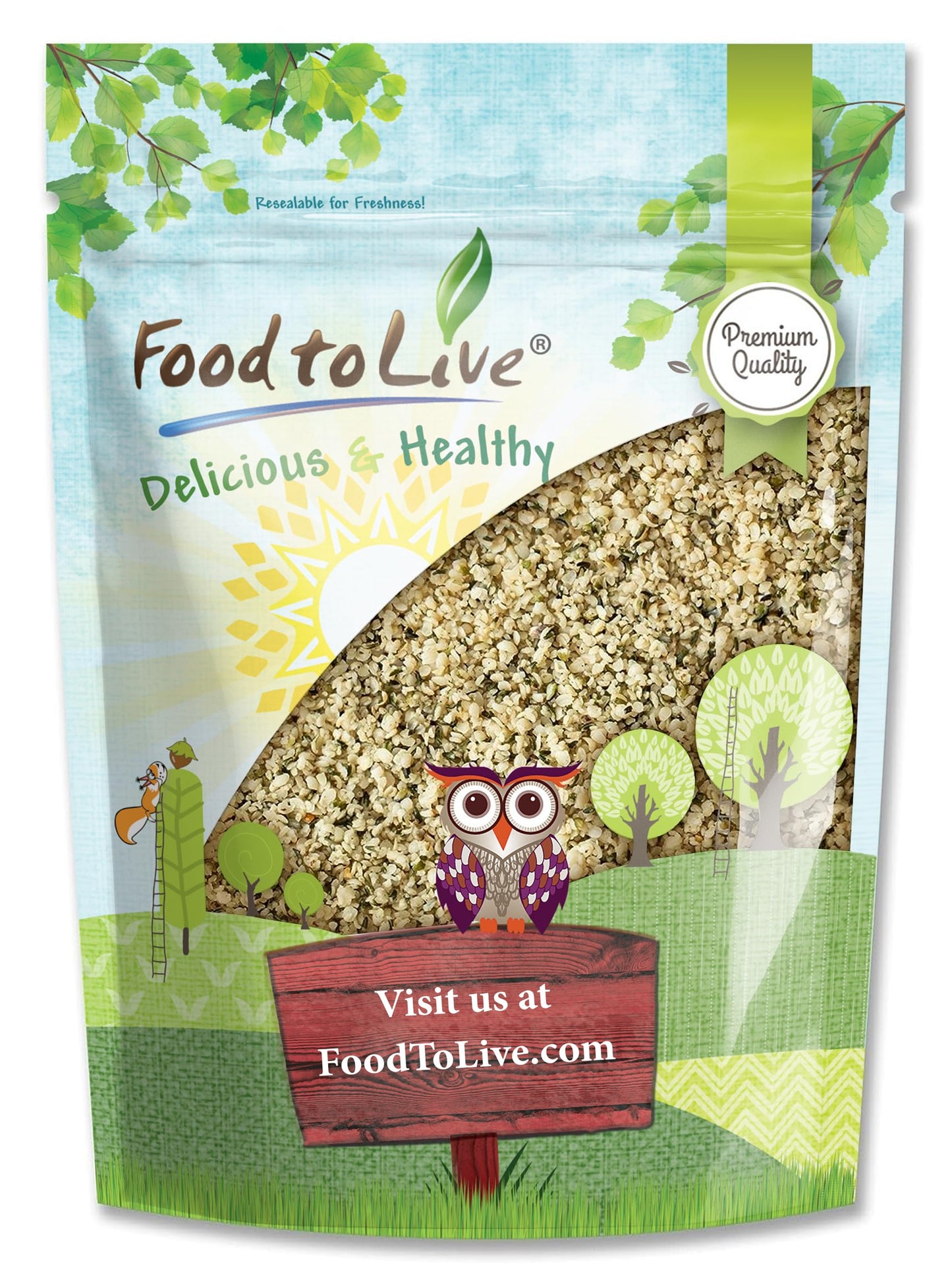Food to Live Canadian Hemp Seeds, 1 Pound - Raw Hearts, Hulled, Shelled, Kosher, Bulk, Vegan Superfood, Keto and Paleo Friendly,