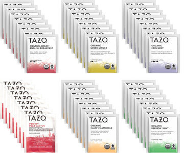 TAZO Tea Bags Sampler, 48 Count Gift Box, 6 Flavors, 8 Bags Each