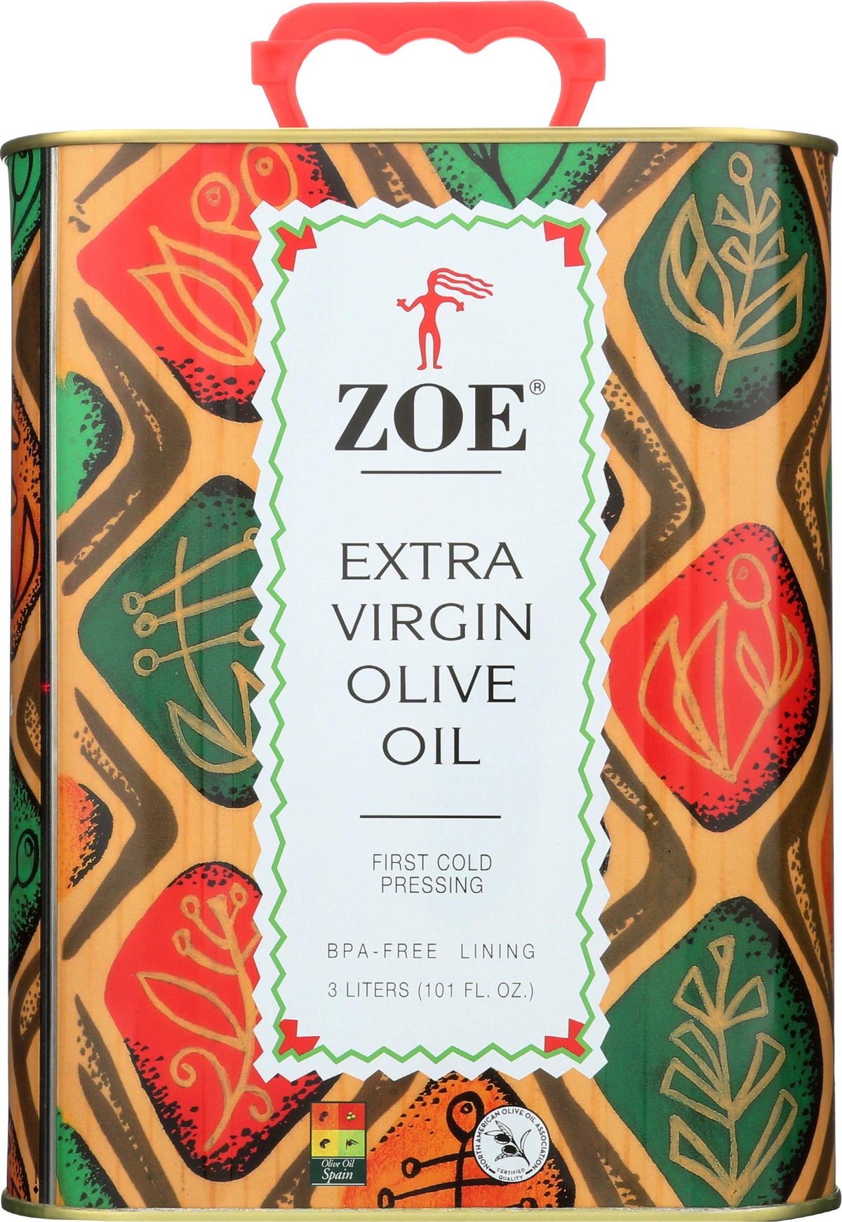 ZOE Extra Virgin Olive Oil Tin, 3 Liter, 101.4 Ounce