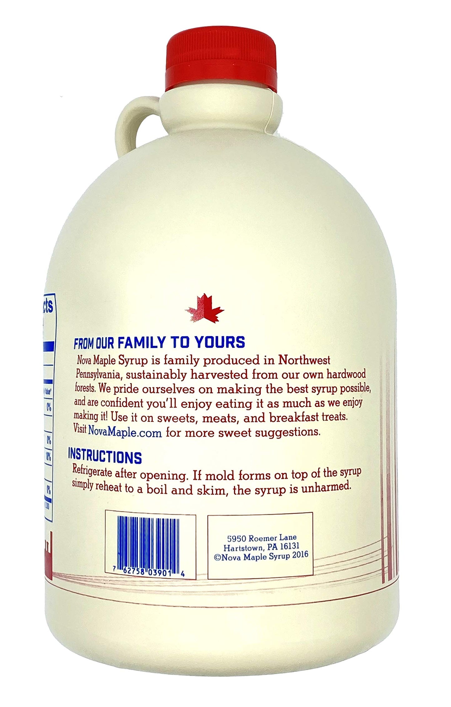 Nova Maple Syrup Pure Grade-A Half Gallon (64 Fl Oz) - Natural Maple Syrup