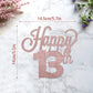 Lingteer Happy 13Th Birthday Cake Topper - Cheers To 13Th Birthday Thirteen Years Old Birthday Party Cake Decorations Sign.