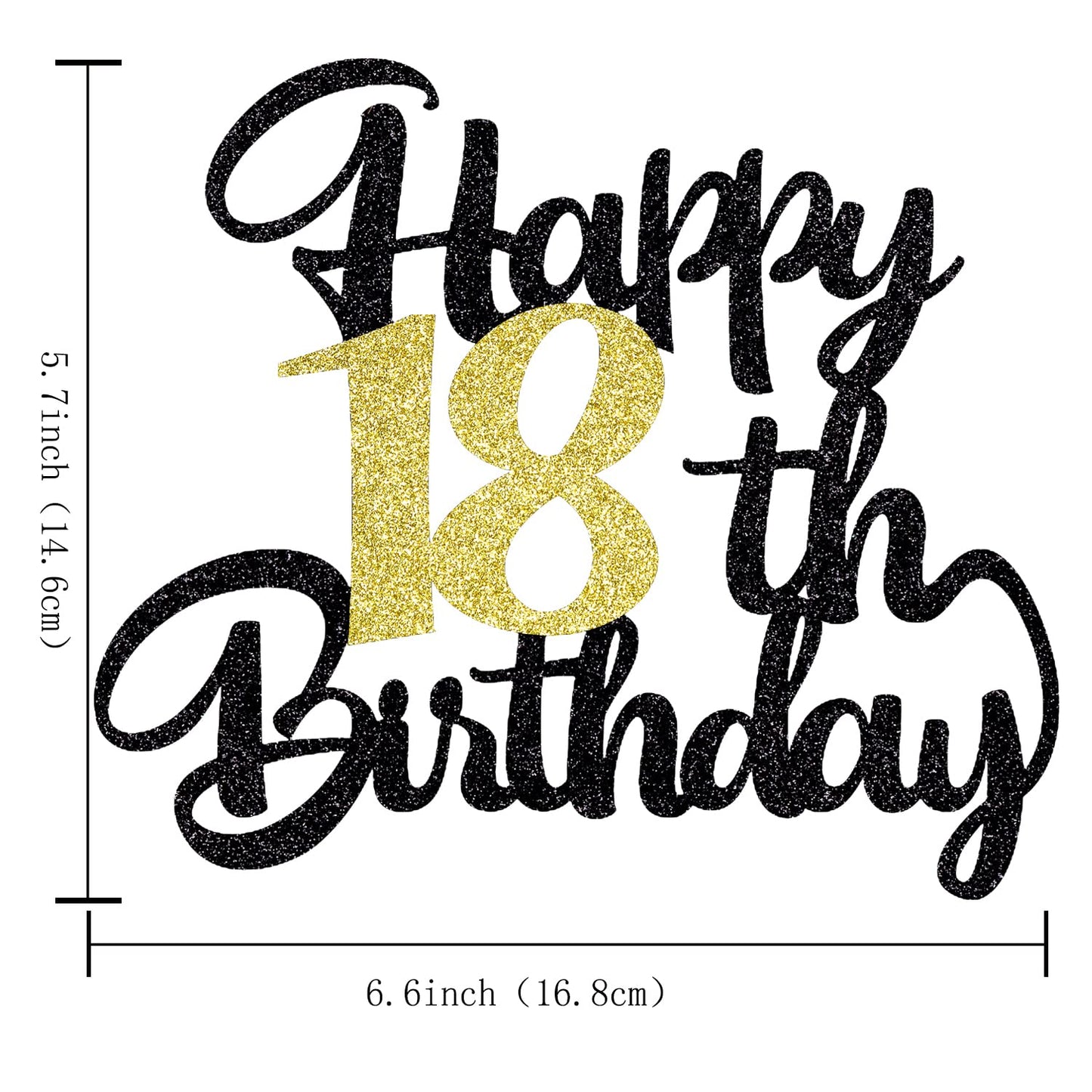 Klionjor 18Th Birthday Cake Topper - Happy Birthday Decoration For 18Th Party - Gift Plugin (18)